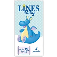 PLIENKY LINES BABY PAMPERSY. XL +15 KG 4 KS