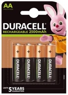 Duracell 1,2V AA 2500mAh NiMH batéria 4 ks Duracell 1,2V AA 2500mAh NiMH batéria 4 ks