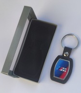 BMW MPower kožená a kovová kľúčenka - barel - čierna