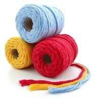 Sada bavlnených šnúr pre Macrame 50m 5mm Sada bavlnených šnúr pre Macrame 50m 5mm