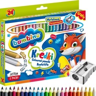 Bambino DREVENÉ ceruzky + strúhadlo 24 farieb