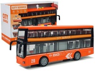 Dvojposchodový autobus so zvukovým svetlom trecieho pohonu 1:16 oranžová
