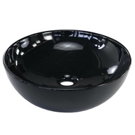 Čierne keramické okrúhle umývadlo na dosku 40 cm