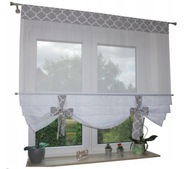Voálový závesový panel kuchynský sivý Maroko Ala 140/120 cm Voálový závesový panel kuchynský sivý Maroko Ala 140/120 cm