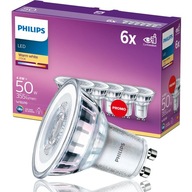 PHILIPS SET 6x GU10 LED žiarovka 4,6W = 50W 2700K TEPLÁ 355lm 36° 230V PHILIPS SET 6x GU10 LED žiarovka 4,6W = 50W 2700K TEPLÁ 355lm 36° 230V