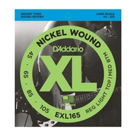 D'Addario EXL165 Nickel Wound basové struny 45-105