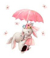 Nálepka na stenu dáždnik s motýľmi BUNNY Nálepka na stenu dáždnik s motýľmi BUNNY
