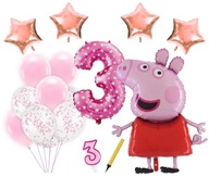 Sada balónikov PEPPA Pig, dekorácia na 3. narodeniny Sada balónikov PEPPA Pig, dekorácia na 3. narodeniny