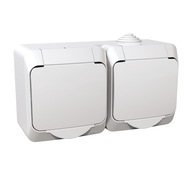 SCHNEIDER CEDAR+ DVOJITÁ ZÁSUVKA 2P+PE IP44 BIELA SCHNEIDER CEDAR+ DVOJITÁ ZÁSUVKA 2P+PE IP44 BIELA