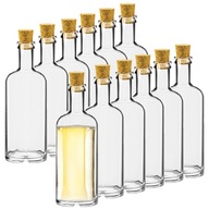 Sklenená FĽAŠA NA LIKÉRY SADA domácich vínnych štiav 12x700 ml s korkom Sklenená FĽAŠA NA LIKÉRY SADA domácich vínnych štiav 12x700 ml s korkom