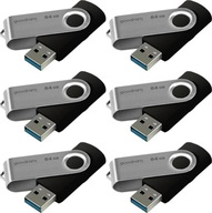 Pendrive GoodRam Twister 64GB USB 3.0 čierno-strieborný x6 Pendrive GoodRam Twister 64GB USB 3.0 čierno-strieborný x6
