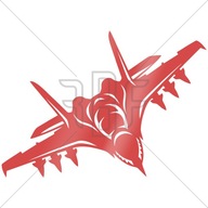 MiG-29 Fulcrum | Nálepka na auto | Červená