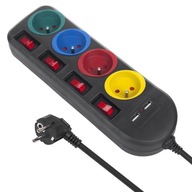 MACLEAN POWER STRIP, 4-ZÁSUVKOVÝ PREdlžovací kábel