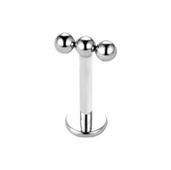 Náušnica - titánová, strieborný štít s loptičkami Lobe Helix Tragus TITANIUM 1,2/8 Náušnica - titánová, strieborný štít s loptičkami Lobe Helix Tragus TITANIUM 1,2/8