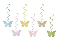 Závesná dekorácia jarné vetvičky motýle 6 ks