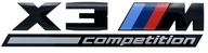BMW čierny nápis, emblém X3 M COMPETITION