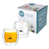 Poháre s medvedíkom, termohrnček, dvojité sklo, Altom Design, 260 ml, 2 kusy Poháre s medvedíkom, termohrnček, dvojité sklo, Altom Design, 260 ml, 2 kusy