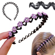 HAIR BAND klasický hrebeňový štras kamienkami pružinová špirála vlásenka gumička HAIR BAND klasický hrebeňový štras kamienkami pružinová špirála vlásenka gumička