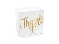 Ozdobné krabičky na tortu - Ďakujem, zlaté, 14x8