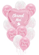 Balónikový set ružový KRST + MENO osobný balón