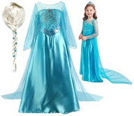 OUTFIT ELSA KOSTÝM ELSA ŠATY NA PLES KARNEVAL VLASY S PAROCHOU 110/116 CM OUTFIT ELSA KOSTÝM ELSA ŠATY NA PLES KARNEVAL VLASY S PAROCHOU 110/116 CM