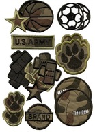 Náplasti na guľôčkovú dráhu USA 20 ks camo set nášivky kmpl ML PL Náplasti na guľôčkovú dráhu USA 20 ks camo set nášivky kmpl ML PL