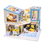 Drevená stavebnica pre domácich majstrov Dvojposchodový domček 3D LED puzzle Drevená stavebnica pre domácich majstrov Dvojposchodový domček 3D LED puzzle