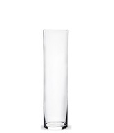 Sklenená váza, tuba, valec, 40 x 10 cm
