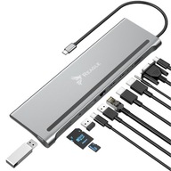 HUB USB-C 12v1 Dokovacia stanica 2x HDMI 4K RJ45 M1