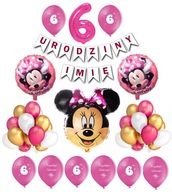 Sada balónikov Minnie Mouse 6 narodeniny + meno Sada balónikov Minnie Mouse 6 narodeniny + meno