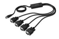 Konvertor/Adaptér USB 2.0 na 4x RS232 (DB9) s káblom USB A M/Ż, dĺžka 1,5 m Konvertor/Adaptér USB 2.0 na 4x RS232 (DB9) s káblom USB A M/Ż, dĺžka 1,5 m