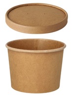 NÁDOBY NA POLIEVKY poháre KRAFT papier + vrchnáky 350ml 25ks NÁDOBY NA POLIEVKY poháre KRAFT papier + vrchnáky 350ml 25ks