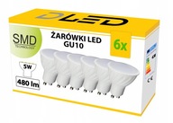6x GU10 LED žiarovka 550lm 5W CCD STUDENÁ 6x GU10 LED žiarovka 550lm 5W CCD STUDENÁ
