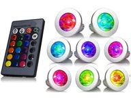 SET 8x DEKORATÍVNE RGB GU10 LED OSVETLENIE + DIAĽKOVÉ OVLÁDANIE