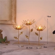 Zlatý ozdobný svietnik - tri tulipány Zlatý ozdobný svietnik - tri tulipány