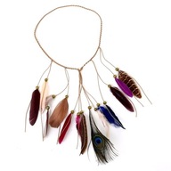 Indická čelenka z peria boho etnická Indická čelenka z peria boho etnická