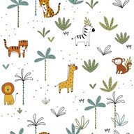 Vliesová papierová tapeta pre DETI Afrika ZVIERATÁ Lev Žirafa Zebra Vliesová papierová tapeta pre DETI Afrika ZVIERATÁ Lev Žirafa Zebra