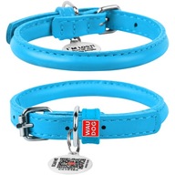 Okrúhly kožený obojok 20-25 cm 8 mm modrý Okrúhly kožený obojok 20-25 cm 8 mm modrý