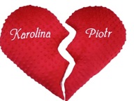 Srdiečkový vankúšik na Valentína Meno 2 polovice Srdiečkový vankúšik na Valentína Meno 2 polovice