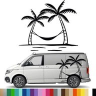 NÁLEPKA Grafika na karavan, karavan, dlane, hamaka, ostrov 45x52 NÁLEPKA Grafika na karavan, karavan, dlane, hamaka, ostrov 45x52