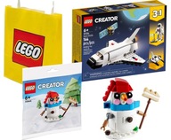 LEGO CREATOR 31134 Vesmírna raketa + Lego Snehuliak 30645 + taška LEGO LEGO CREATOR 31134 Vesmírna raketa + Lego Snehuliak 30645 + taška LEGO