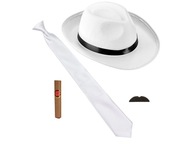 Set retro gangsterský klobúk a kravata z 20. rokov Set retro gangsterský klobúk a kravata z 20. rokov