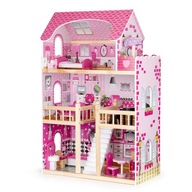 Drevený domček pre bábiky s LED nábytkom ECOTOYS