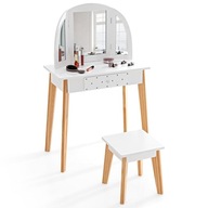 Toaletný stolík k dievčenskému písaciemu stolu so zrkadlom BIELY