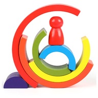 Veľké dúhové montessori puzzle, dúhové bloky Veľké dúhové montessori puzzle, dúhové bloky