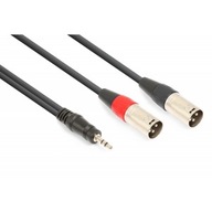 Kábel 2x XLR samec - mini Jack (3,5mm) Stereo 1,5m Kábel 2x XLR samec - mini Jack (3,5mm) Stereo 1,5m