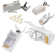 RJ45 zástrčka cat6 cat7 drôt PASS-THROUGH FTP 10 ks. RJ45 zástrčka cat6 cat7 drôt PASS-THROUGH FTP 10 ks.