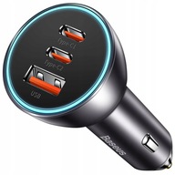 BASEUS RÝCHLA NABÍJAČKA DO AUTOMOBILKU NAPÁJACÍ ZDROJ 3x USB USB-C 65W PD QC 4.0