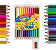 Hrubé obojstranné farebné ceruzky 24 farieb + strúhadlo Colorino Hrubé obojstranné farebné ceruzky 24 farieb + strúhadlo Colorino