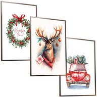 3 x 50x40 A2 SET BOHO PLAGÁTY VIANOČNÁ ZIMA VIANOČNÁ JELEŇ AUTO VIANOČNÝ STROMČEK 3 x 50x40 A2 SET BOHO PLAGÁTY VIANOČNÁ ZIMA VIANOČNÁ JELEŇ AUTO VIANOČNÝ STROMČEK